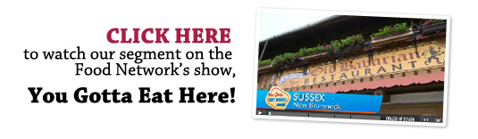 Click here to watch our segment on the Food Network's show, You Gotta Eat Here!